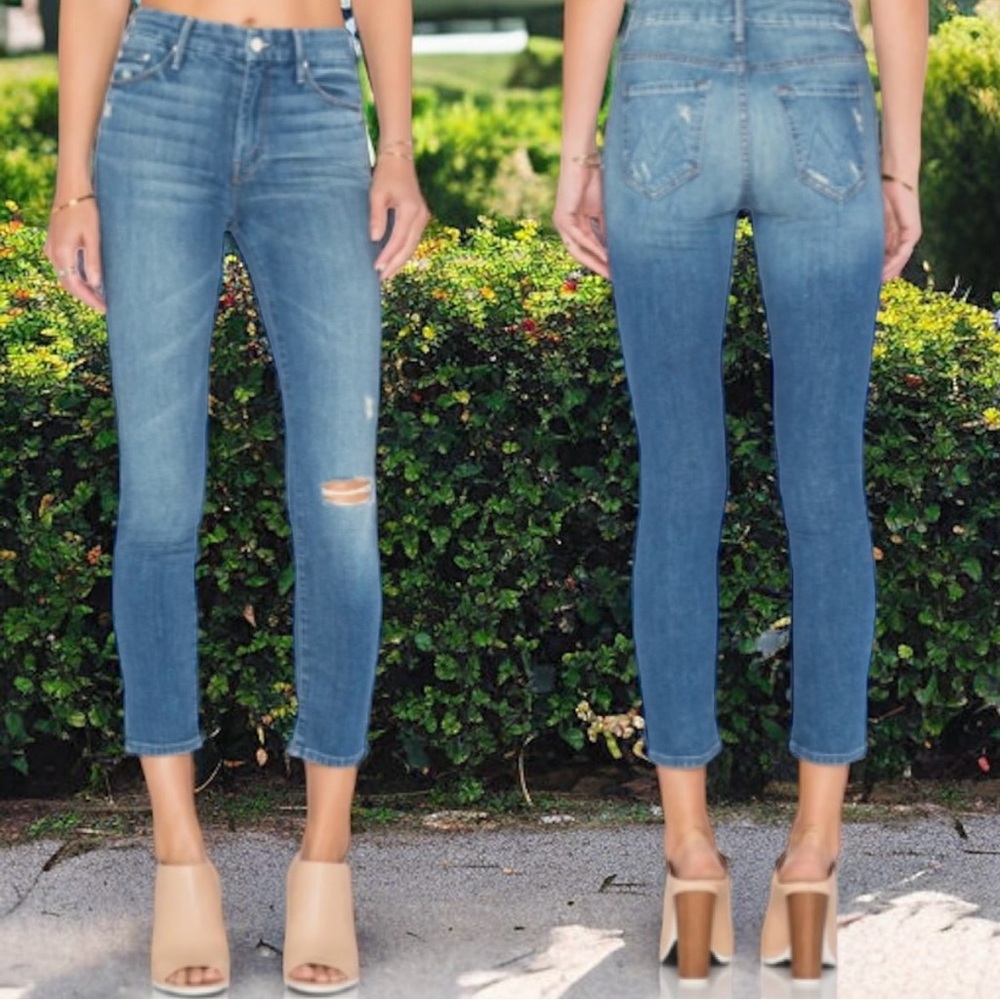 MOTHER Blue Ankle & Cropped Jeans